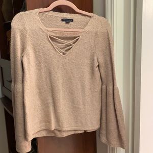 Puffy sleeves pink top